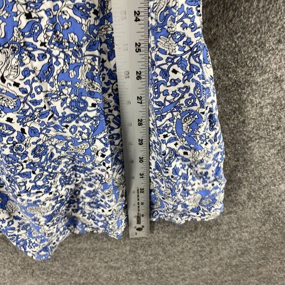 Old Navy Dress Women XS Maternity Blue Floral Shift Short Zipper Long Sleeve - Picture 8 of 9